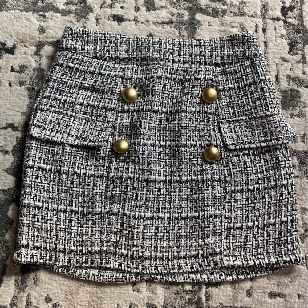Fashion Nova Tweed Mini Skirt Womens XS